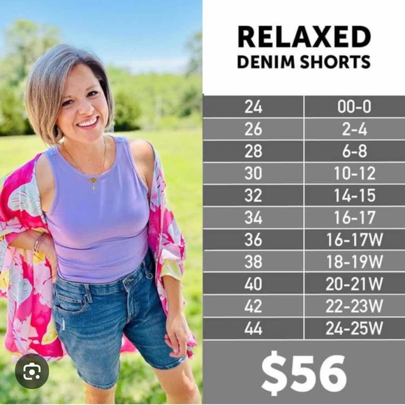 LuLaRoe Relaxed Denim Jean Shorts 42 Carbon Wash Size 22W-23W Black NWT - Picture 7 of 7